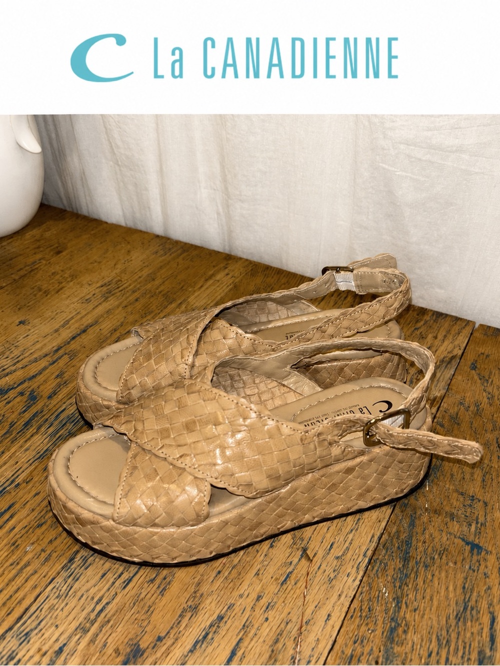 La Canadienne Woven Platform Sandals – Size 5
